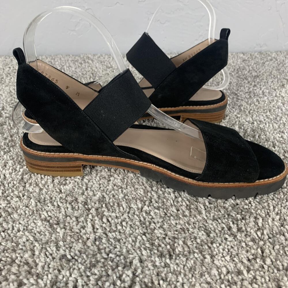 Stuart Weitzman Sandals Womens Size 8.5 Black Suede Topical Strappy Slingback - Picture 5 of 8
